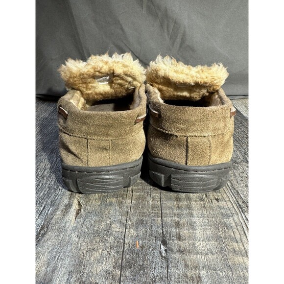 Size 10 Clarks Hudson Bay Brown Leather Moccasin Slipper Indoor / Outdoor - Mens - Picture 5 of 10